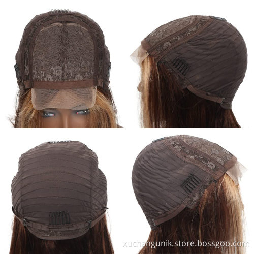 13x6 Brown Highlight Wig Ombre Blonde Highlighted Short Bob Wigs 150%Brazilian 13x4 Straight Highlight Lace Front Human Hair Wig